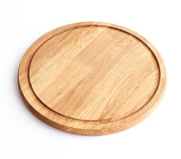 Round oak wooden pizza serving boards