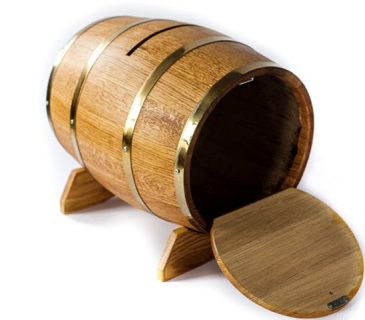 Wooden wedding barrel post box