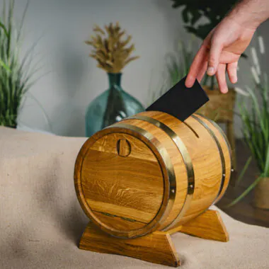 Oak Wedding Post Box Barrel (5L–20L)