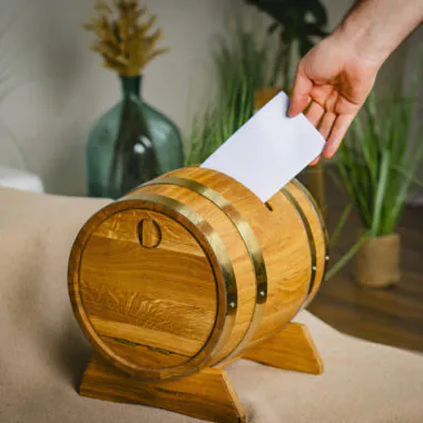 Oak Wedding Post Box Barrel (5L–20L)
